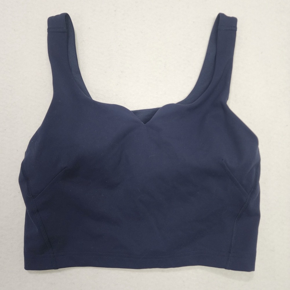 Lululemon Wunder Train Athletic Tank Top Womens 10 Navy Blue Sweetheart Neck